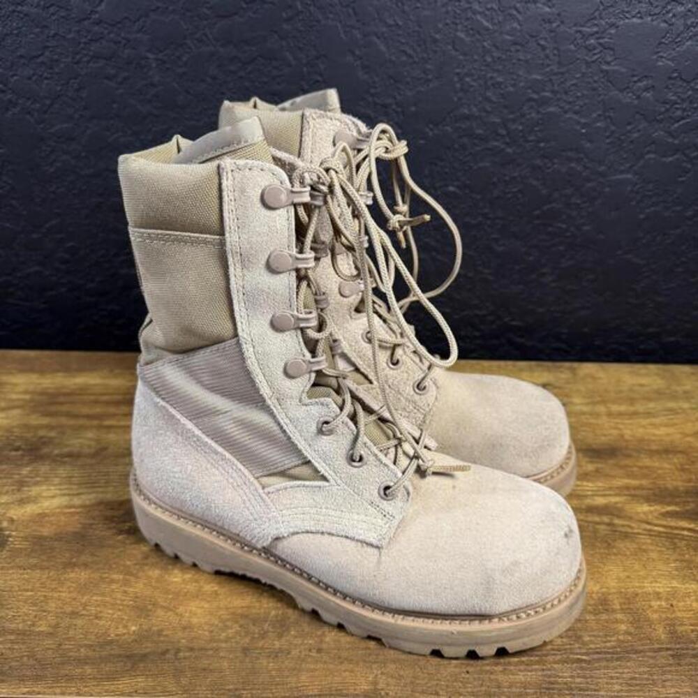 McRae‎ Footwear 8430 Tan Suede Nylon Tactical Military Combat Boot Mens 4.5W